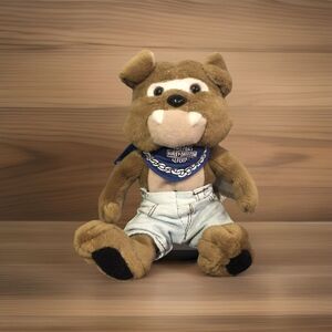 Harley-Davidson Spike Bulldog Plush 1998 Bean Bag Toy Biker w/ Bandana